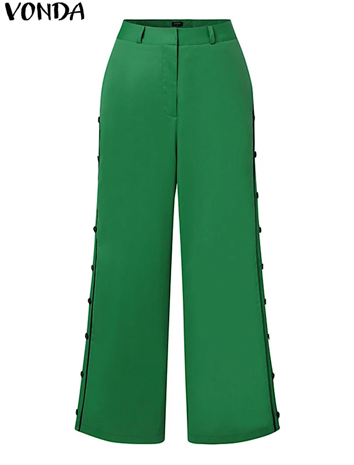 PANTALÓN VERDE CON BOTONES LATERALES