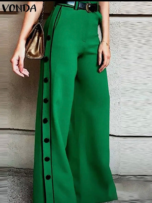 PANTALÓN VERDE CON BOTONES LATERALES