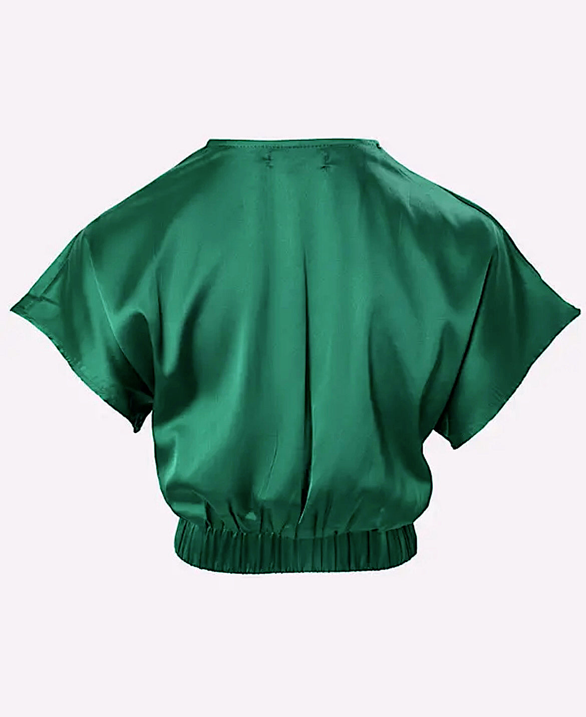 Blusa de satin corta verde