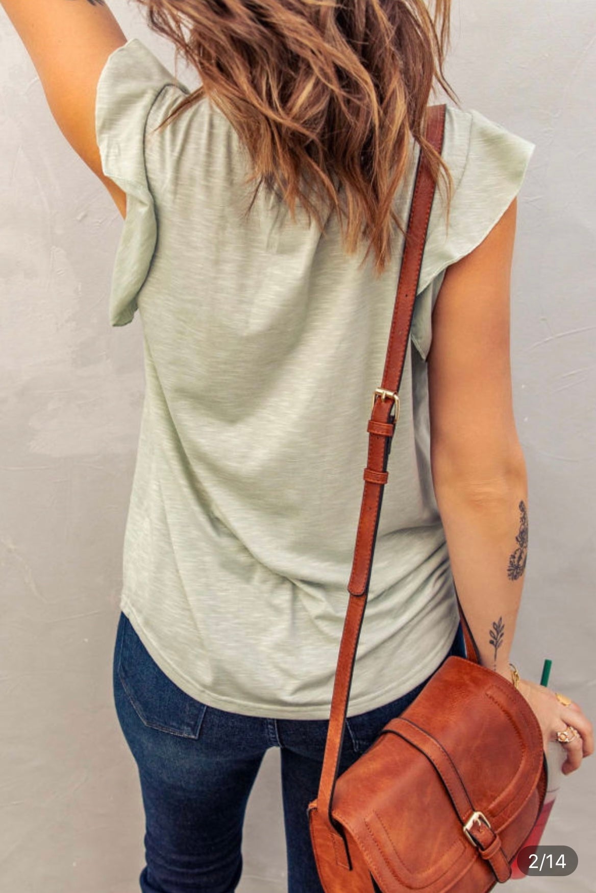 Blusa casual verde claro cuello V